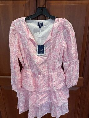 Roller Rabbit x Target Long Sleeve Sketched Floral Tiered Mini A-Line Dress